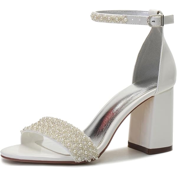 Amazon.com | ADMLZQQ Ivory,5, Women's Heels Sandals for