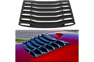 MODILOVER Rear Window Louver, Compatible with 2016-2024 Chevy Camaro Coupe, ABS Plastic Unpainted Black IKON Style Back Window Windshield Sun Shade Cover Vent