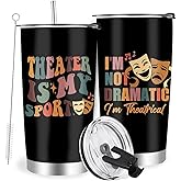 Farecnt Theater Gifts, Theater Stainless Steel Tumbler with Lid Straw 20oz,Broadway Lovers Gifts