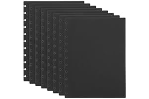 PATIKIL 4 Pair Discbound Notebook Cover, 8.74" x 11.26" Letter Size PP Disc Planner Cover for Arc Notebook Happy Planner Office Product, Black