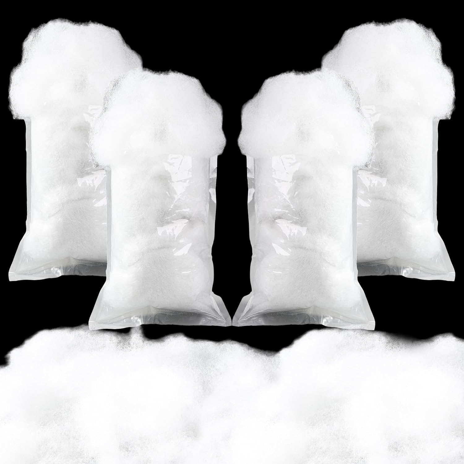 Artificial Snow - LOVYNO 4Pack Christmas Fake Snow Decoration 400g/14.1oz Artificial Fluffy Snow Fiber Fake Winter Snow Stuffing Snow Covering for Christmas Decoration Village Displays