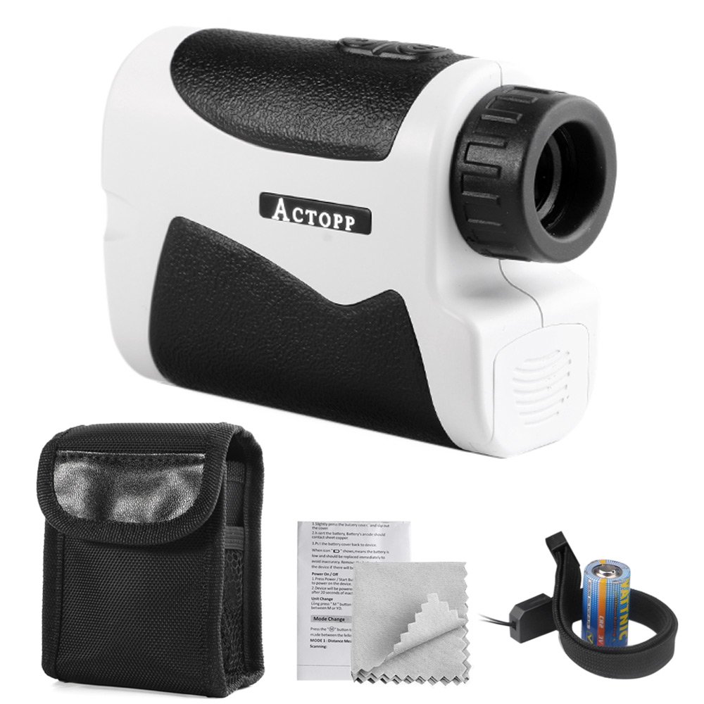 ACTOPP Golf Rangefinder Digital Laser Rangefinder Scope with Golf Scanning Jolt Golf Slope Correction Angle Height Horizontal Distance Measurement Function Perfect for Golf Hunting and Racing (White)