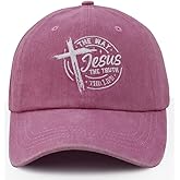 The Way The Truth The Life Baseball Cap for Men Women, Adjustable Cotton Embroidered Christian Jesus Hat