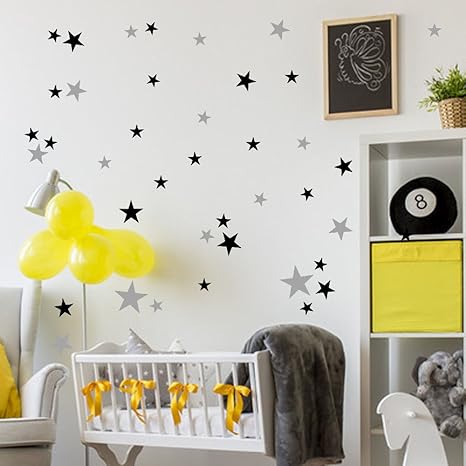 Amazon Tivivose ウォールステッカー Diy シンプル Pvc 冷蔵庫 貼り紙 壁紙 星 51枚セット シール 雰囲気 壁紙 寝室 部屋飾り 雰囲気変貌 リビング 居間 模様簡単替え ブラック ウォールステッカー オンライン通販