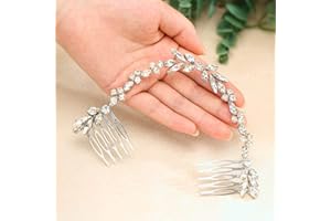 Unicra Wedding Crystal Hair Combs Bridal Headpieces Wedding Hair Accessories for Brides (Silver)