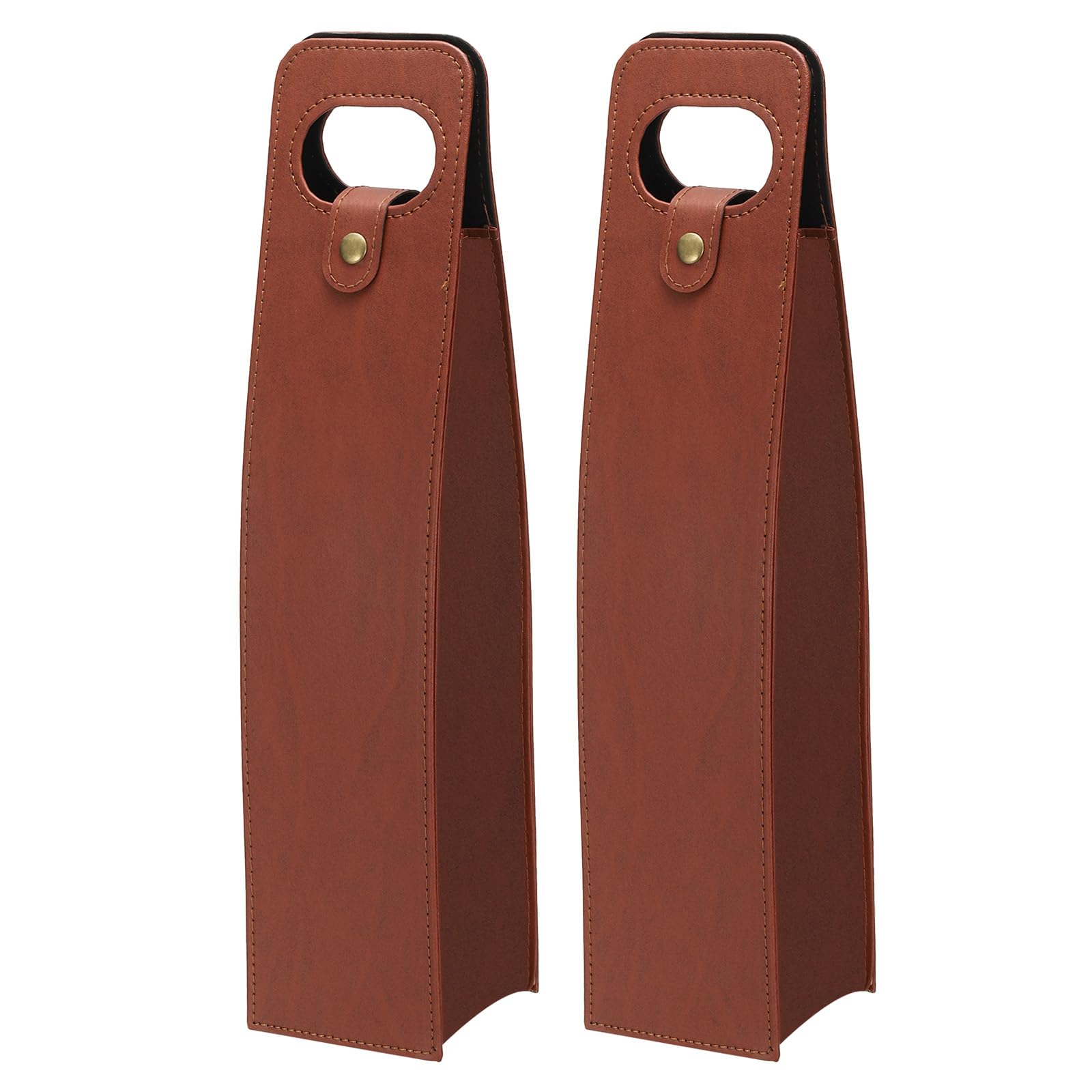 PATIKIL Wine Gift Bag, 2 Pack Wine Bag Reusable Leather Wine Tote Carrier for Wine Bottles Portable Champagne Gift Bags for Picnic Party Wedding, Coffee
