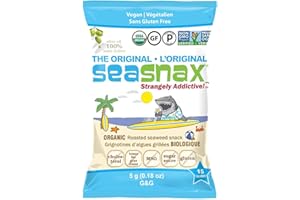 SeaSnax Organic Roasted Seaweed Snack, Original, 0.18 Ounce (Pack of 12)