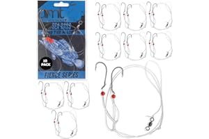 UNCLE MO'S SALTWATER TACKLE Sea Bass Hi/Lo Saltwater Fishing Rigs 1, 5 &10 Pack Bulk Options - Uncle Mo’s Tackle – Mustad Size 3/0 Bait Hook, 60lb Heavy Duty, 80lb Swivel & Sinker Loop, Hand Tied - for Fluke Porgy Snapper Croaker Sea Trout Tautog Spot Pompano