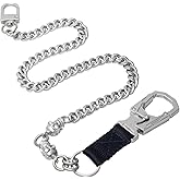 Ahiller Punk Wallet Chain Men,Heavy Duty Skull Biker Pocket Chain with Double Locking for Jeans, Pants, Hip Hop Accessories(BK-Silver-1P)