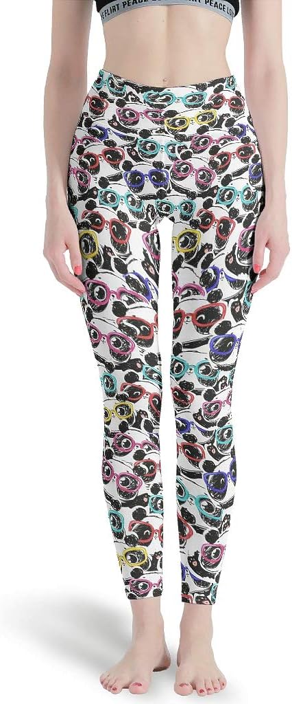 Panda Thin Leggings Women, Mandala Leggings Animal Panda Pattern Summer Capri Tights Leggings for Women Pack