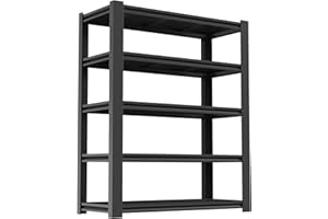 FLIXELIO 72" H Garage Shelving Heavy Duty Storage Shelves, 5 Tier Adjustable Steel Storage Racks for Garage, 2500LBS Load Metal Industrial Shelving Units, Utility Shelf Rack (72"*35.4"*15.7")