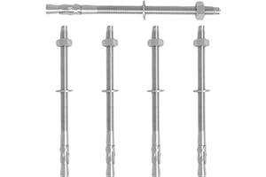 BENLIUDH Stainless Steel Concrete Anchors, Heavy Duty Wedge Anchor Fasteners 1/4 Inch x 4 Inch (5 Pcs)