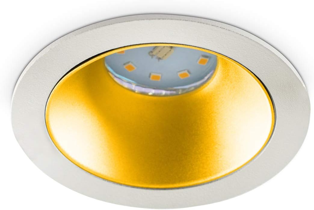 Einbaustrahler Sophia Rund Weiss Gold Inkl 1 X Ip20 Deckenstrahler Einbauleuchte Einbauspot Deckeneinbaustrahler Deckeneinbauleuchte Deckenspot Aus Aluminium 1 X Fassung Gu10 Ohne Leuchtmittel Amazon De Beleuchtung