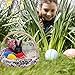 Kids Easter Toys Kits - Wood Chip Easter Basket with Liners , Wood DIY Easter Egg , Easter Chocolate Case, Easter Rabbits Hanging Ornament, Artificial Grass & Gift Package Bag Included - 10 Pieces