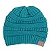 C.C Trendy Warm Chunky Soft Stretch Cable Knit Beanie Slouchy Skully Winter Hat Teal