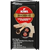 KIWI Shoe Shine Kit, Black - Gives Shoes Long-Lasting Shine and Protection (2 Tins, 1 Brush, 1 Dauber and 1 Cloth), 2.5 Ounce