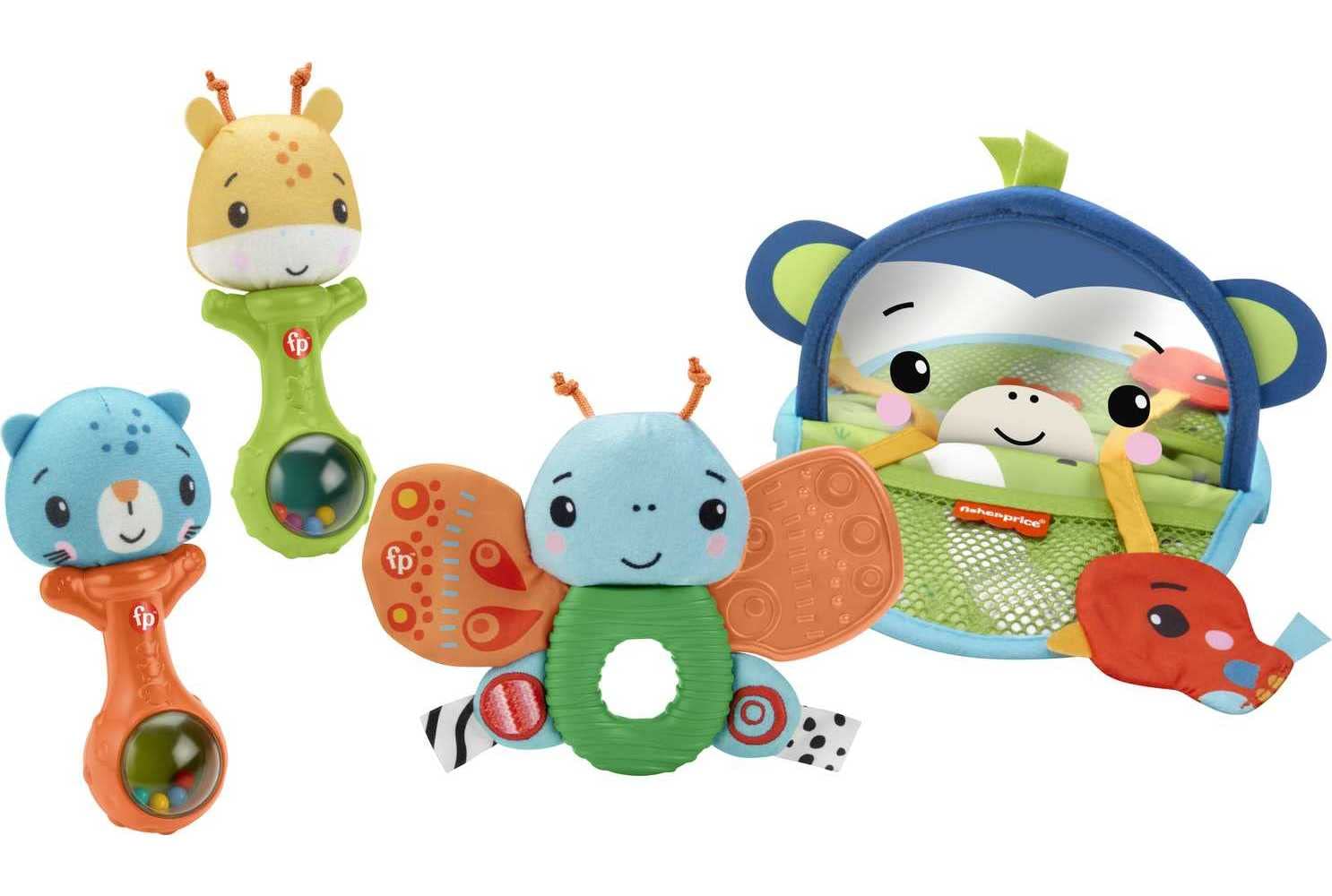 Fisher-Price Hello Senses Play Kit, Curated Gift Set Of Activity Toys for Infants Ages 3 Months and Up