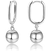 925 Sterling Silver Ball Drop Dangle Earrings Hypoallergenic Ball Drop Earrings for Women Fashion Jewelry