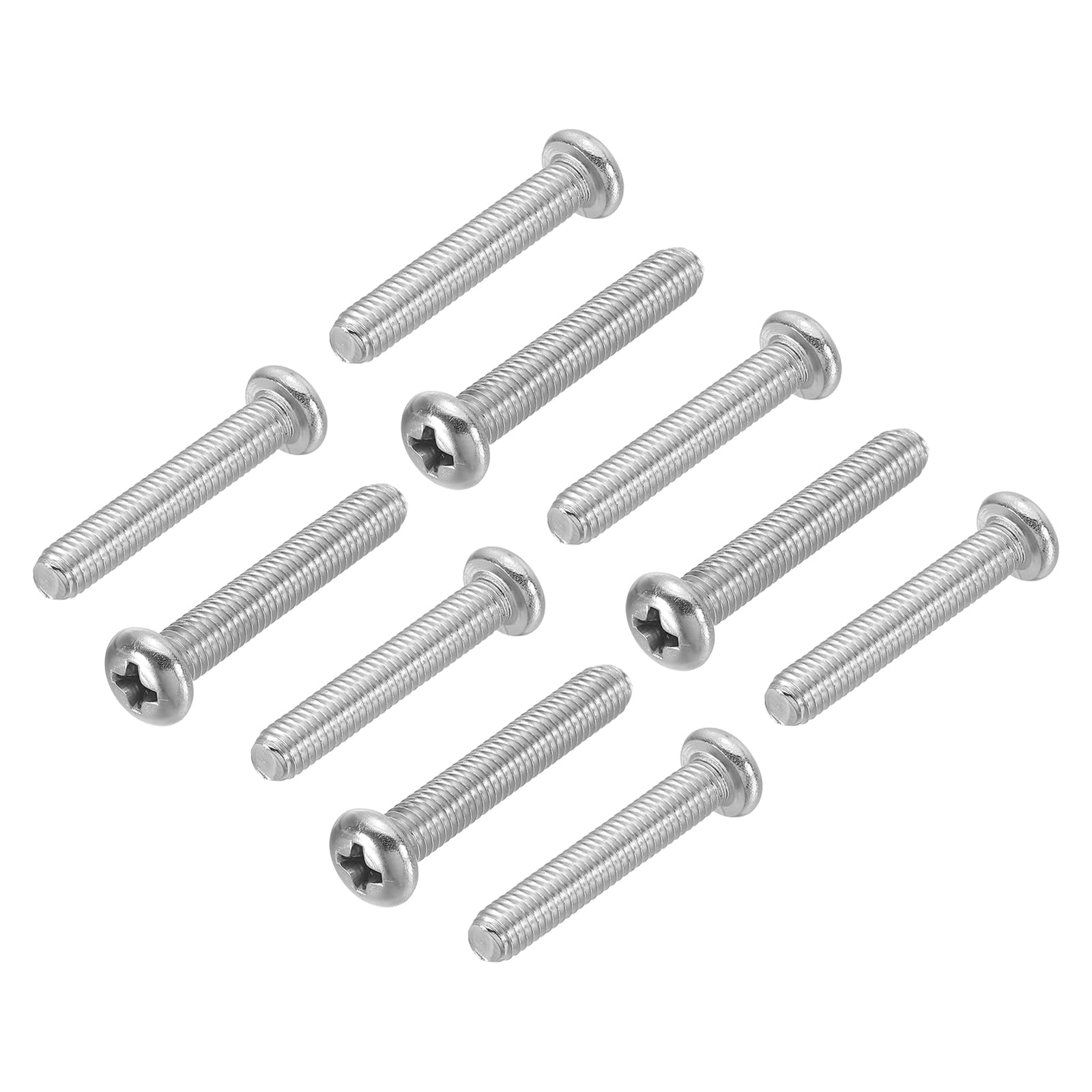 PATIKIL Phillips Pan Head Screws, 30 Pack M5-0.8 x 30mm 304 Stainless Steel 18-8 Full Thread, Pan Head Machine Phillips Drive Screw — image 1