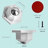 YSDMY 8 Pcs Self Adhesive Castors 20mm White 360° Rotation with 2 Holes view 2