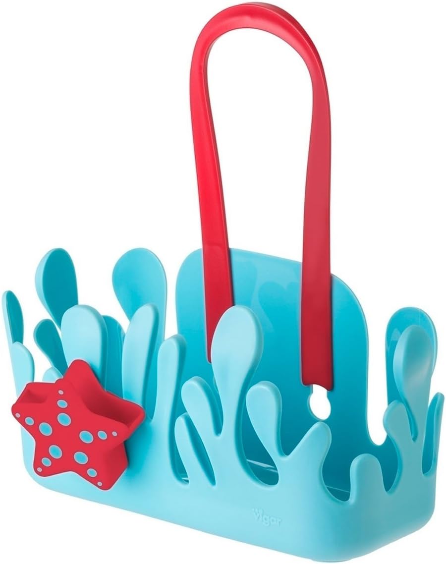 VIGAR Dolls – Bathroom Tray, Plastic, 27.5 x 11.5 x 15 cm, Blue and Red