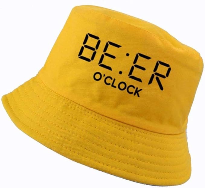 ZKZKK Bucket Hat Pack, Cotton Funny Beer Oclock Print Men Fisherman