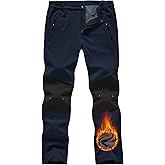 TBMPOY Men's Snow Ski Pants Waterproof Fleece Lined Insulated Softshell Winter Snowboard Hiking Zipper Bottom Leg
