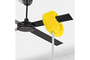 LUFMWCWD Washable Ceiling Fan Cleaner, Microfiber Duster with Telescoping Extension Pole, Fit for Cleaning High Ceiling Fan, Furniture, Blinds, Car (Yellow)
