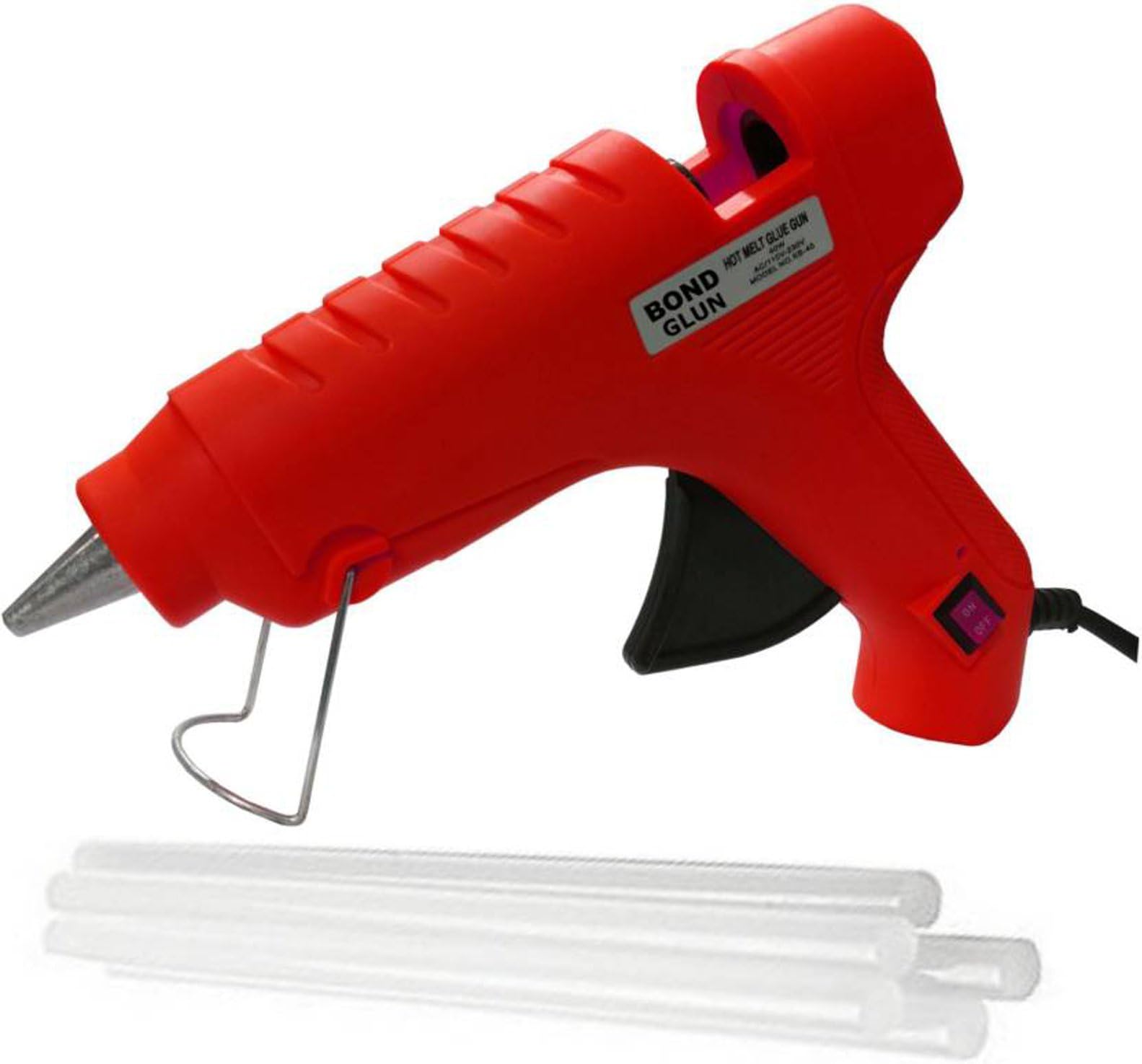 Gopani Mini Hot Melt Glue Gun with 5 Glue Sticks 11 mm Diameter for Fine Craft Work with On Off Switch and Indicator (Colour May Vary) (Red)