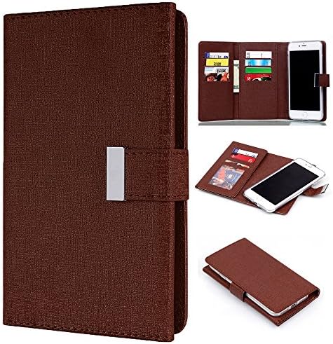iPhone 7 Plus Case, Rejazz iPhone 7 Plus Wallet Case Detachable Flip Holster PU Leather Case Cover Magnetic Hard Protective Shockproof Case with Card Slots for Apple iPhone 7 Plus 5.5"-Brown
