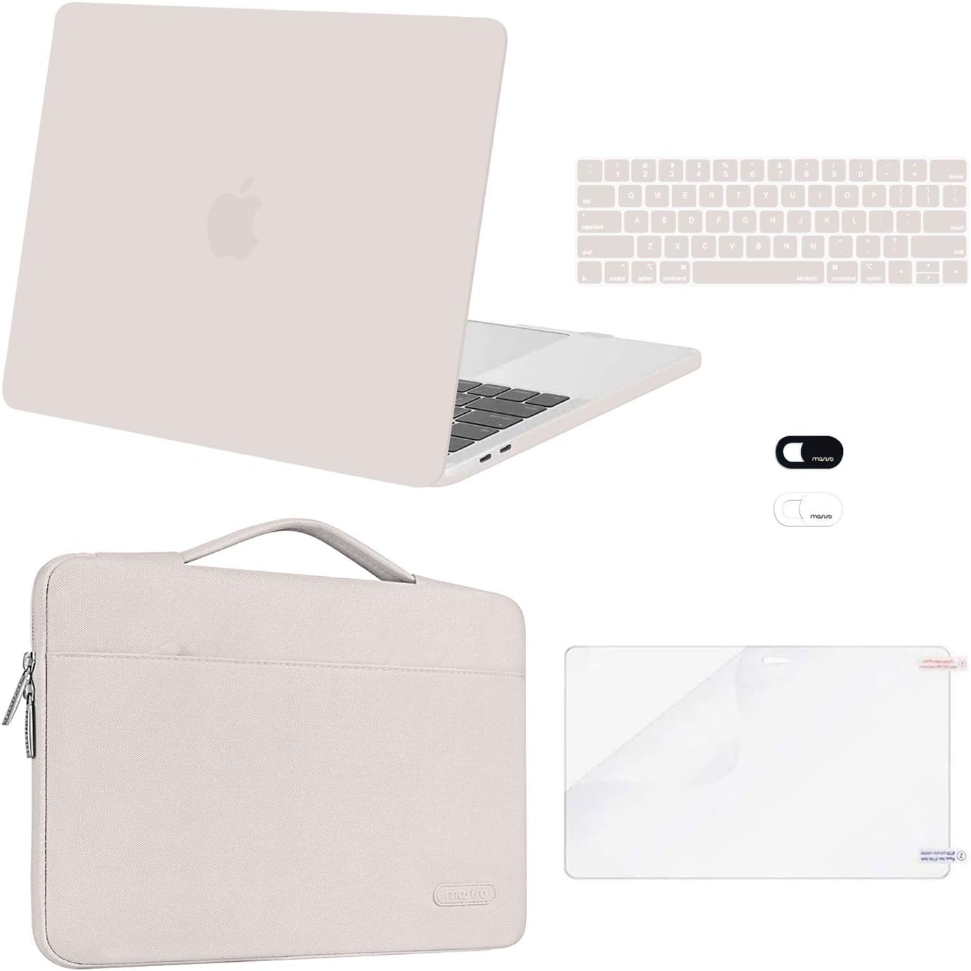 MOSISO Compatible with MacBook Pro 13 inch Case 2016-2020 Release A2338 M1 A2289 A2251 A2159 A1989 A1706 A1708, Plastic Hard Shell Case&Bag&Keyboard Skin&Webcam Cover&Screen Protector, Rock Gray