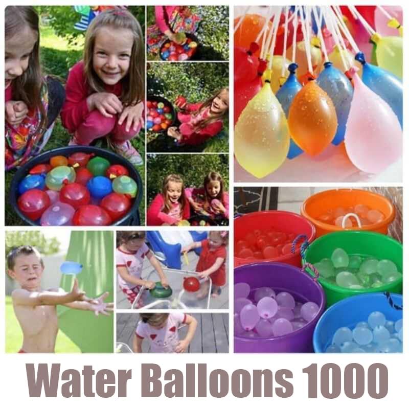 Water Balloons Quick Fill Bulk – 1000 Pack Refill Kit, Fast Fill & Self-Sealing Water Bombs for Kids & Adults,Outdoor Summer Games,Pool, Party & Backyard Fun