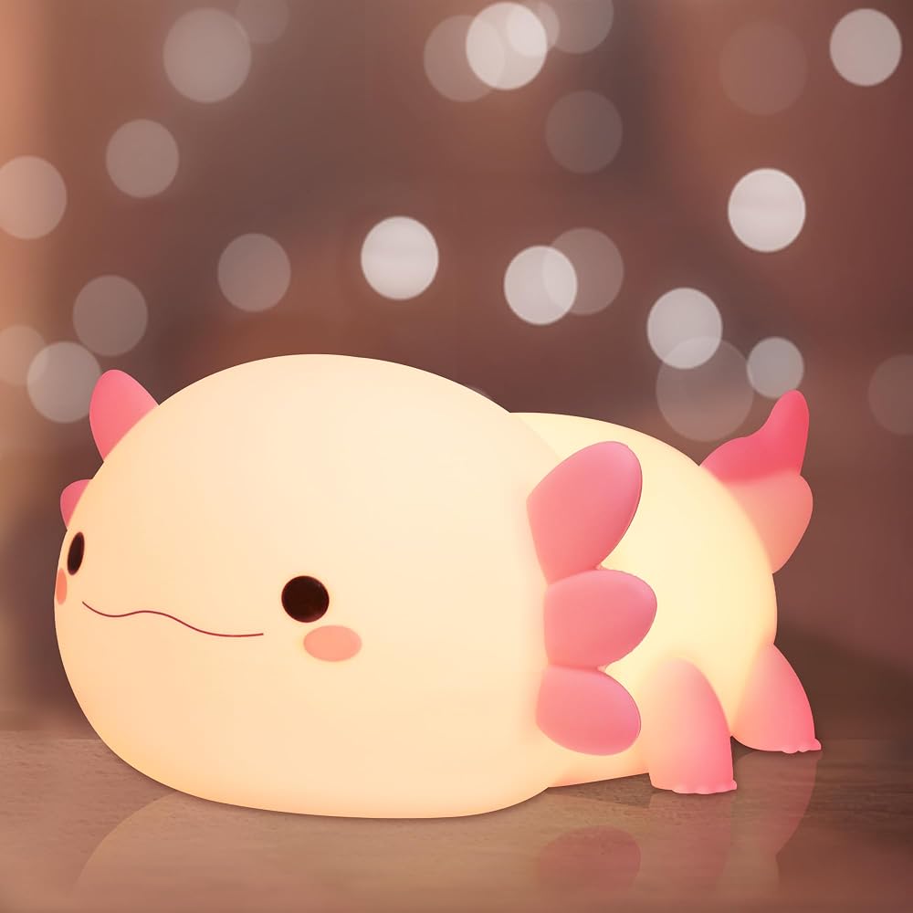 Ammonite Axolotl Night Light Soft Silicone LED Touch Lamp Kids Baby Room