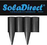 SolaDirect Black Lawn Edging Palisade 2.5m with Ground Stakes view 2