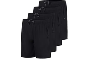 Real Essentials 4 Pack: Men's Mesh 7"/ 5"/ 3" Athletic Zipper Shorts Workout Gym Running Basketball (Big and Tall Available)
