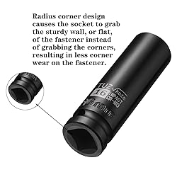 TUZkozs 1/2-Inch Drive 16mm Deep Impact Socket with