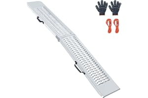 Arejonner 81.88 inches Long and 10.55 inches Wide Heavy Duty Folding Loading Ramp, Motorcycle; Lawn Mower; Snow Plough; Bikes; ATV; UTV; Golf Carts, Tooth Shape Hole, Pack of 1