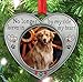 Pet Memory Heart Shaped Photo Ornament - No Longer by My Side Forever in My Heart - Engraved and Jeweled Keepsake for Pet Loss - Gift/Storage Bag Included