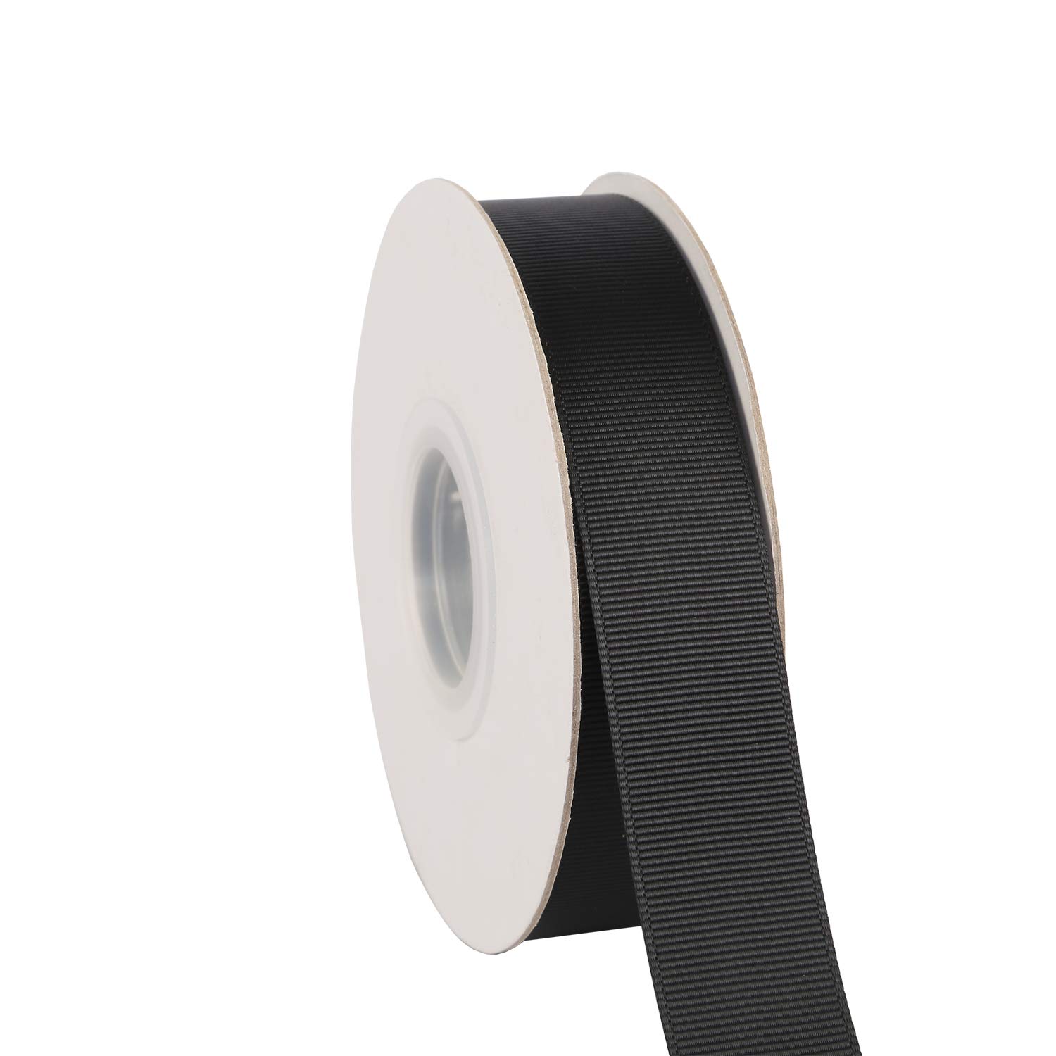Ribbonitlux 25mm Wide Solid Grosgrain Ribbon 22 Meters (030-Black, Set for Gift Wrapping, Party Decor, Sewing Applications, Wedding and Craft