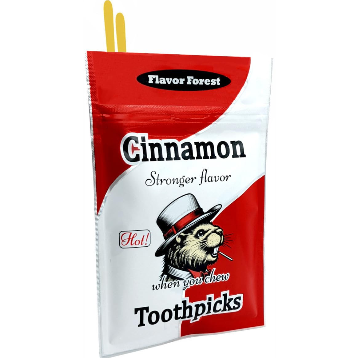 Hot Cinnamon Flavored Toothpicks (Flat Shape) 100ct