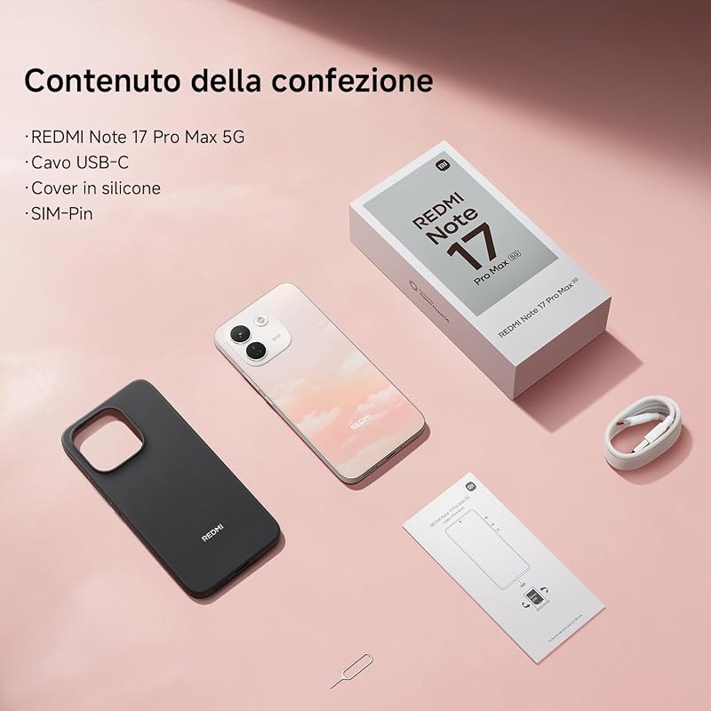 REDMI Note 17 Pro Max 5G, Smartphone 8+512GB, Black, Batteria 9210mAh
