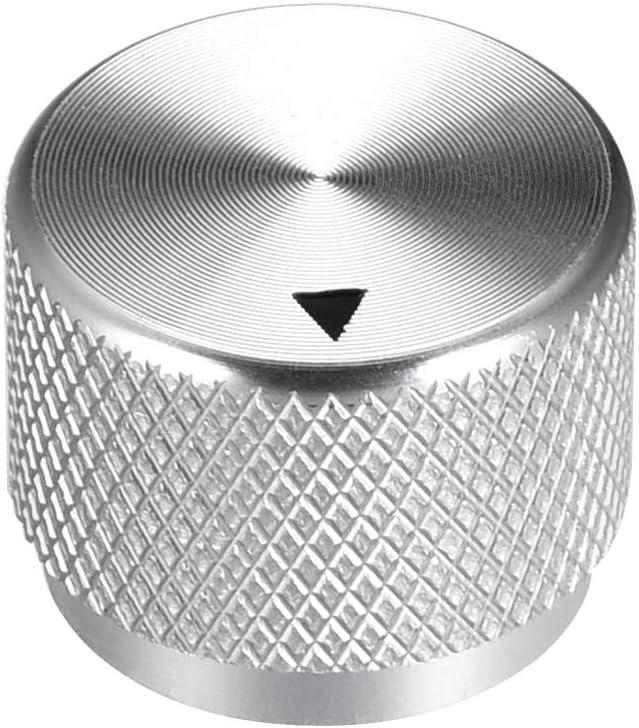 sourcing map Stereo Knob, 20 * 6 * 15.5 mm Aluminium Alloy, Volume Control Knobs, Sliver, Silver, 1pcs #7