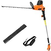 GARCARE Electric Hedge Trimmers Corded 18 inch Dual-Action Laser Cut Blade | 4.8A Pole Hedge Trimmer, Long Reach Telescopic Pole Design, For Trimming Tall Hedges &amp; Garden Shrubs