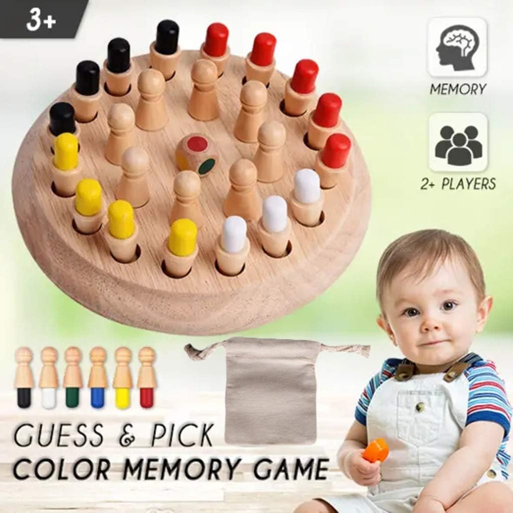 Wooden Memory Match Stick Chess Game Early Educational Learning Toy Fun Memory Chess Toy Wooden Chess, Wooden Memory Matching Game for Kids,Wooden Memory Game,Educational Game for Kids