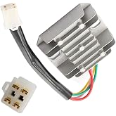 DEVMO 4 Wires 4 Pins 12V Full Wave Rectifier Voltage Regulator Universal Compatible with Motorcycle Pit Dirt Bike Quad CG125 150 200 250CC Motorbikes ATVs Mopeds Buggy
