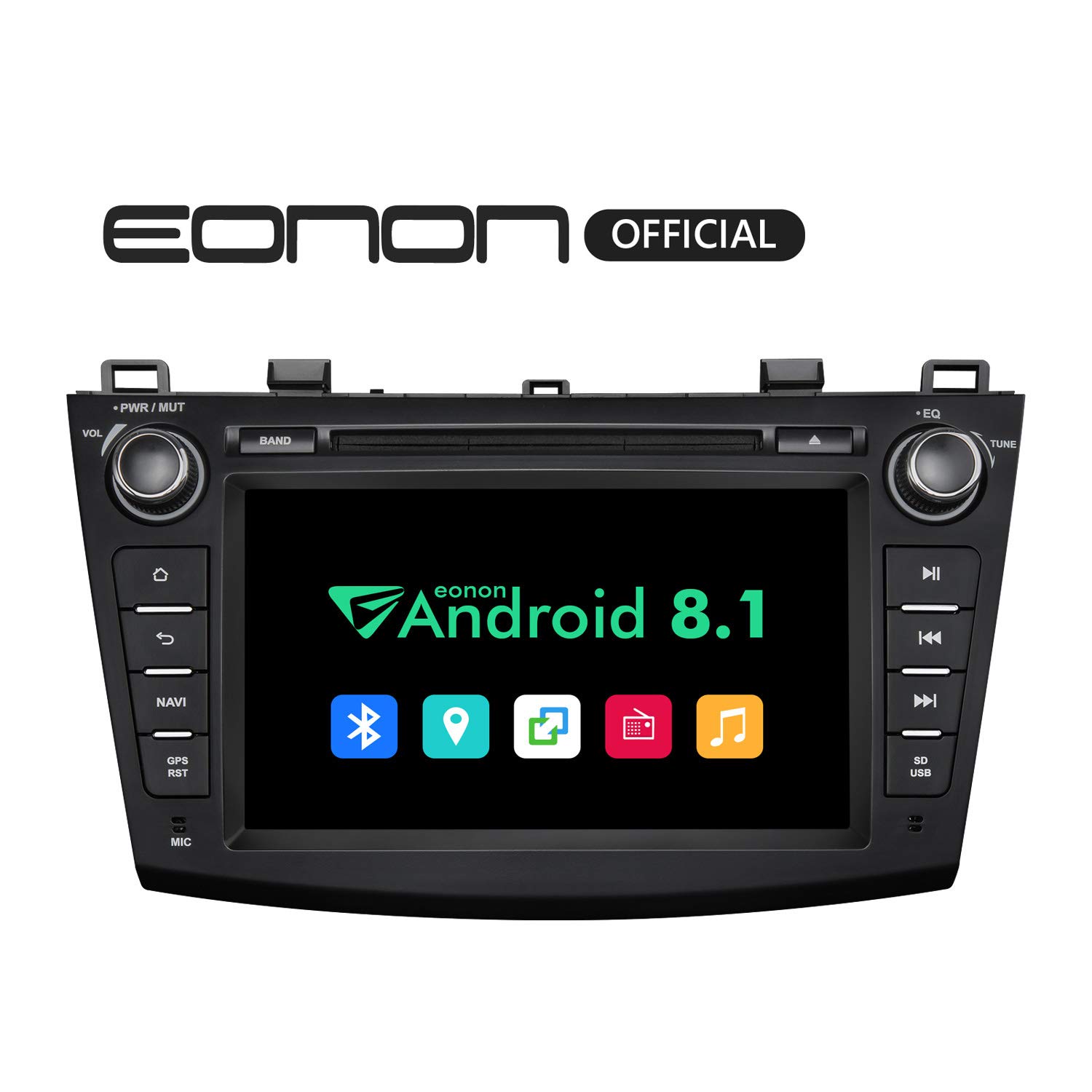 Car Stereo Radio,Eonon Android 8.1 Head Unit 2GB RAM +32GB ROM Quad-Core 8 Inch in Dash Touch Screen Car Radio Audio Applicable to Mazda 3 Series 2010,2011,2012 and 2013 with Bluetooth WiFi-GA9263B