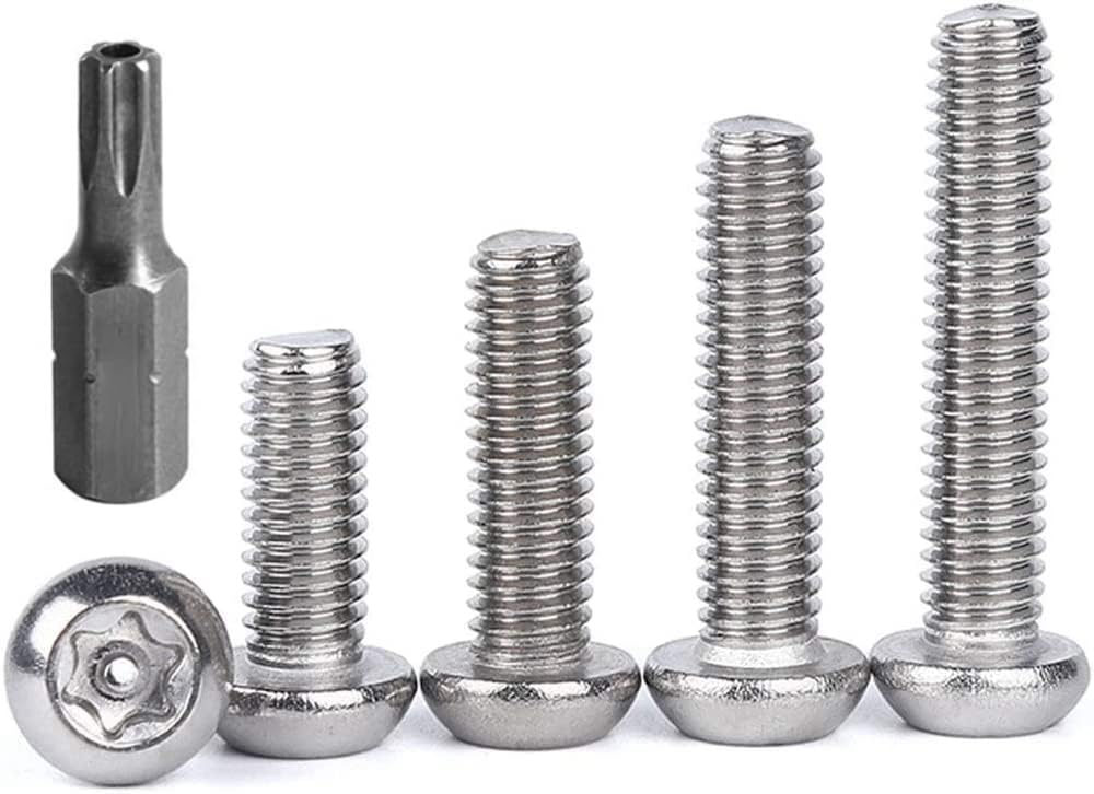 FarDeer Stainless Steel Button Head screws Torx Machine Screws M5 Sheet Metal Screws Security Silver Screws Anti-Theft Tamper Proof. (M5*20mm * 30pcs)