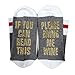 Christmas Unisex Women Men wine full cotton socks Xmas If You can read this Bring Me a Glass of Wine Socks (Free Size, Gloden Printed)