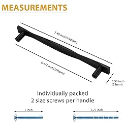 Rergy 10 Pack Matte Black Cabinet Handles Black