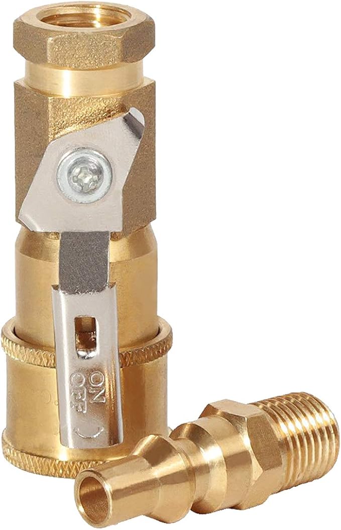 Camplux 1/4" RV Propane Quick Connect Adapter for Propane Hose, LP or Natural Gas